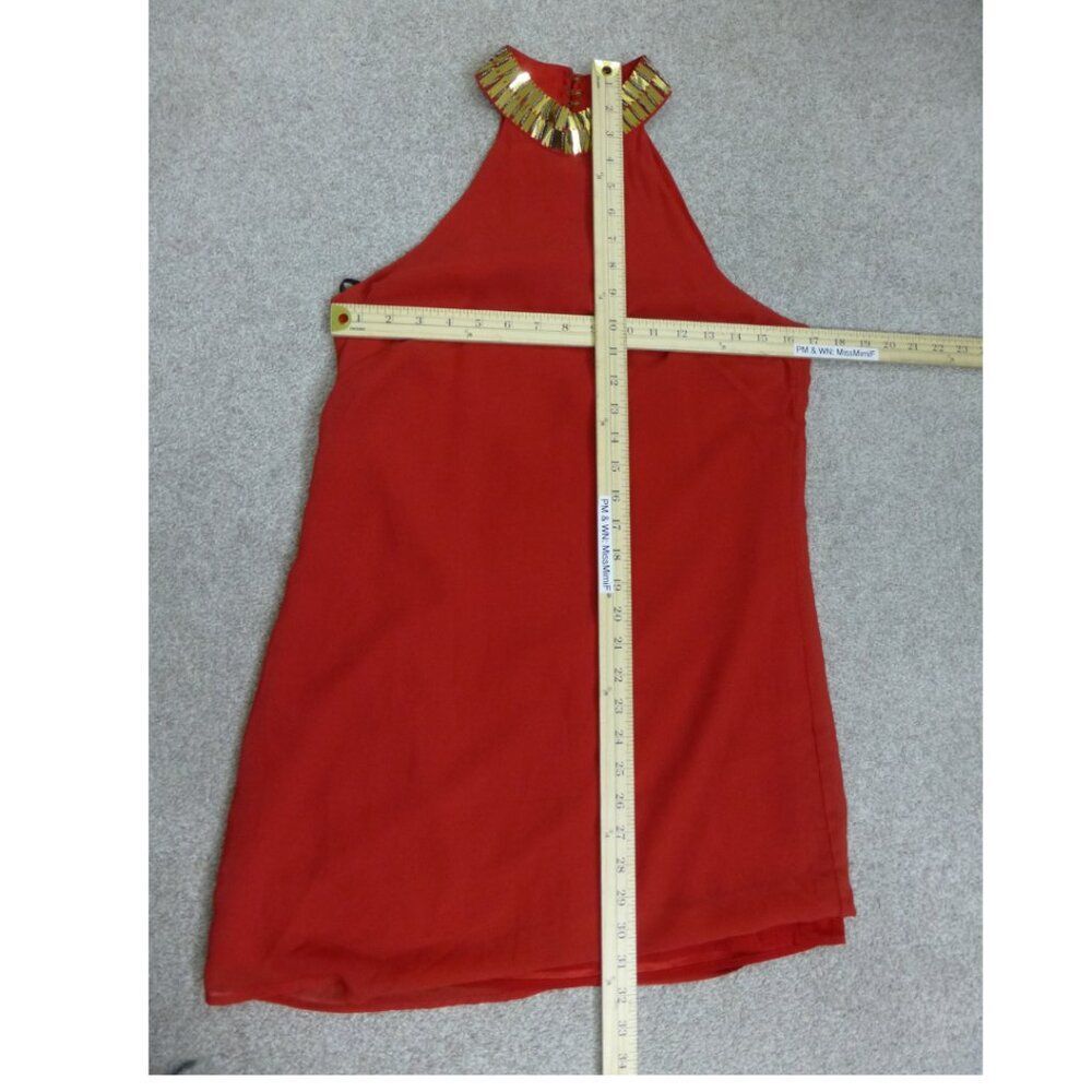 Bebe Gold and Red Halter Dress (Selling as is, please read carefully) - Picture 11 of 13